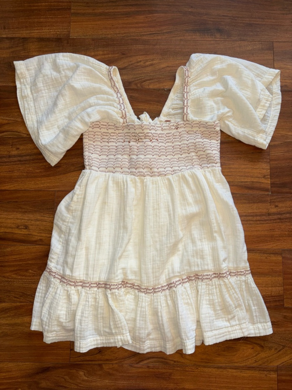 Free People Cream Mini 100% Cotton Dress
